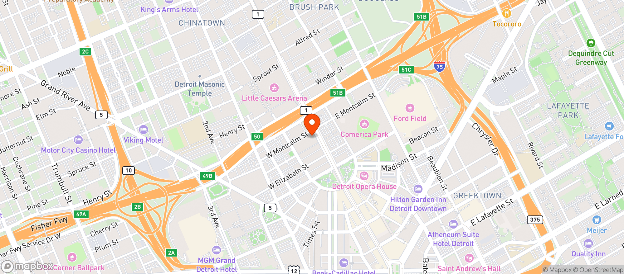 Map showing Fox Theatre