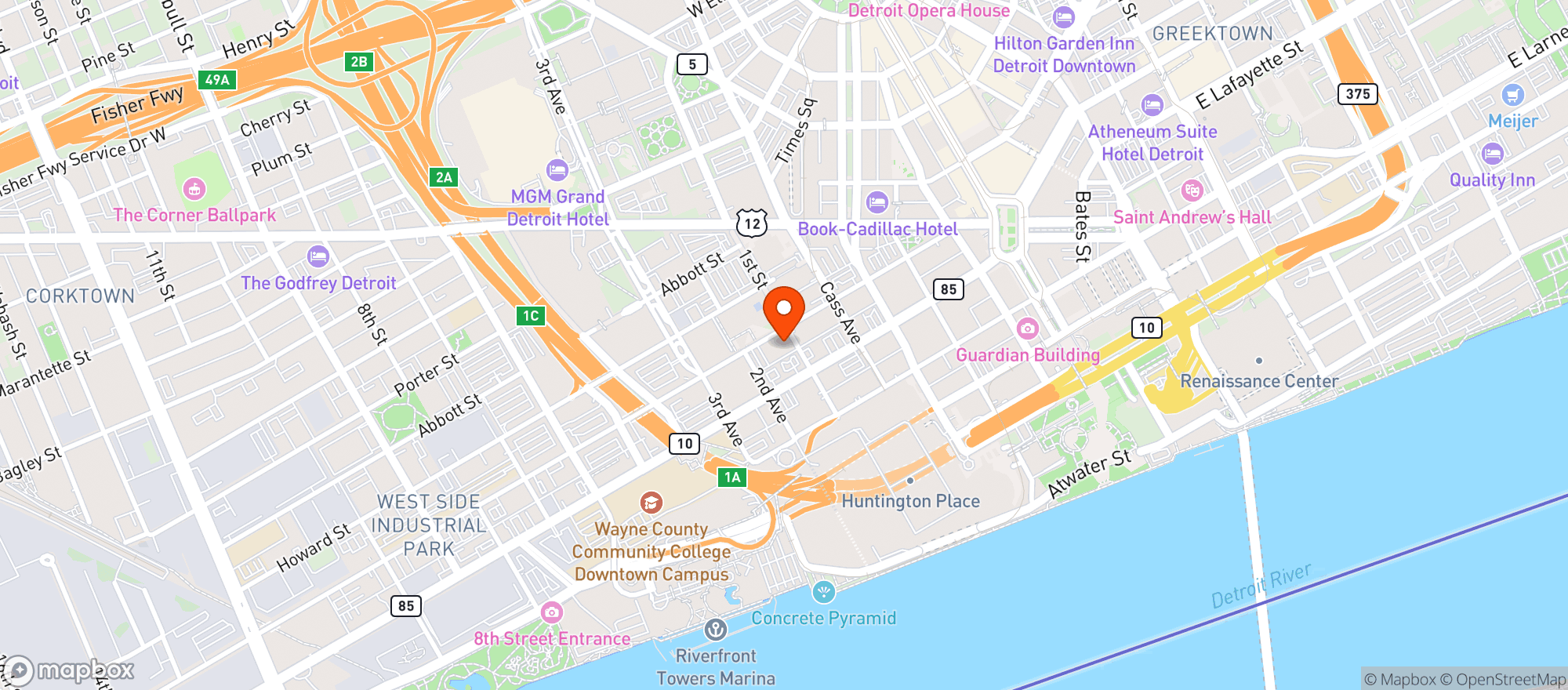 Map showing Doubletree Guest Suites #dttlf