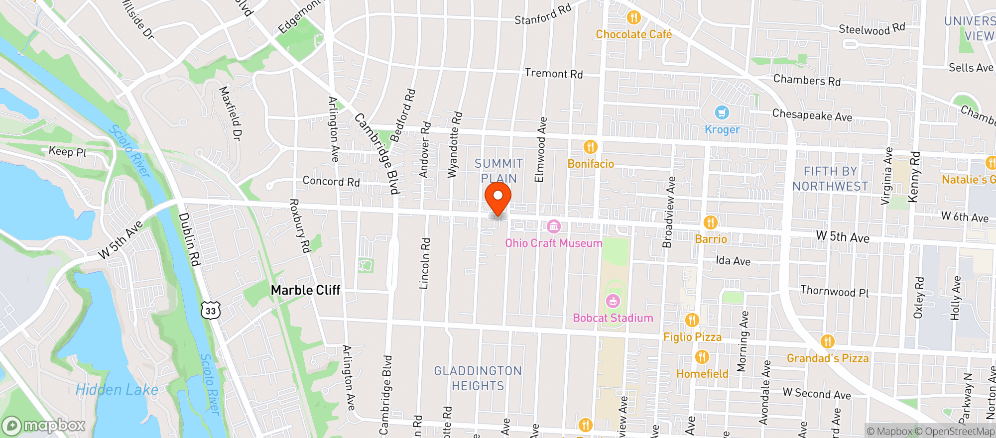 Map showing Grandview Bottle Shop