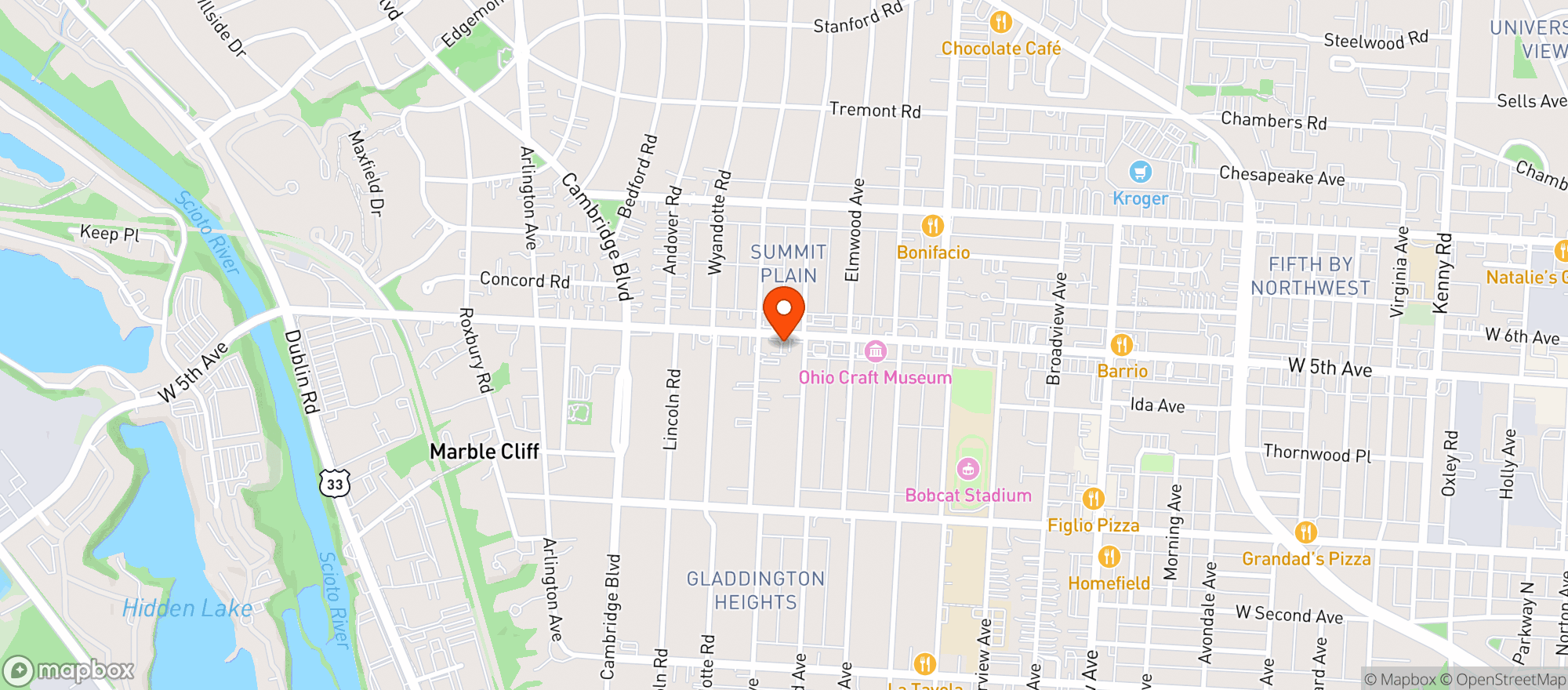 Map showing Rotolos Pizza   Grandview
