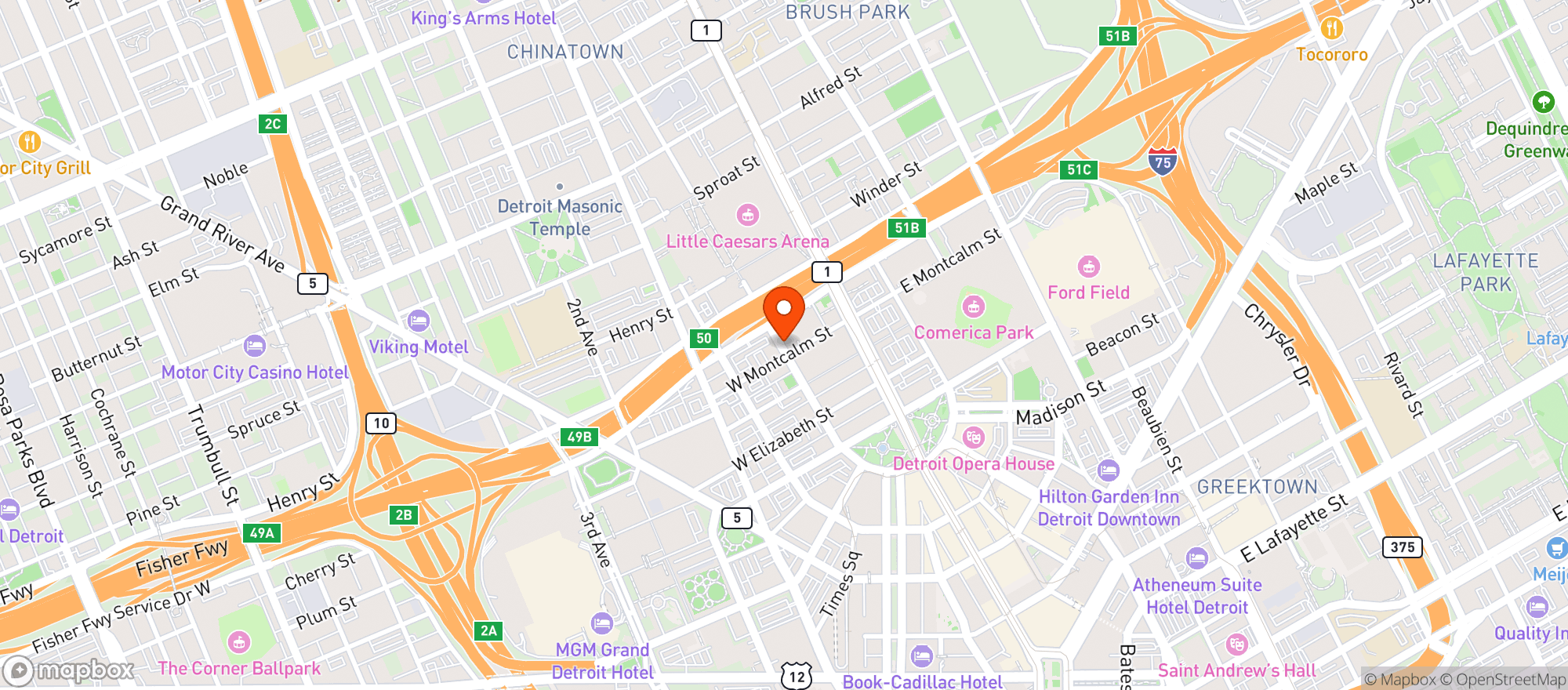 Map showing The Colony Club