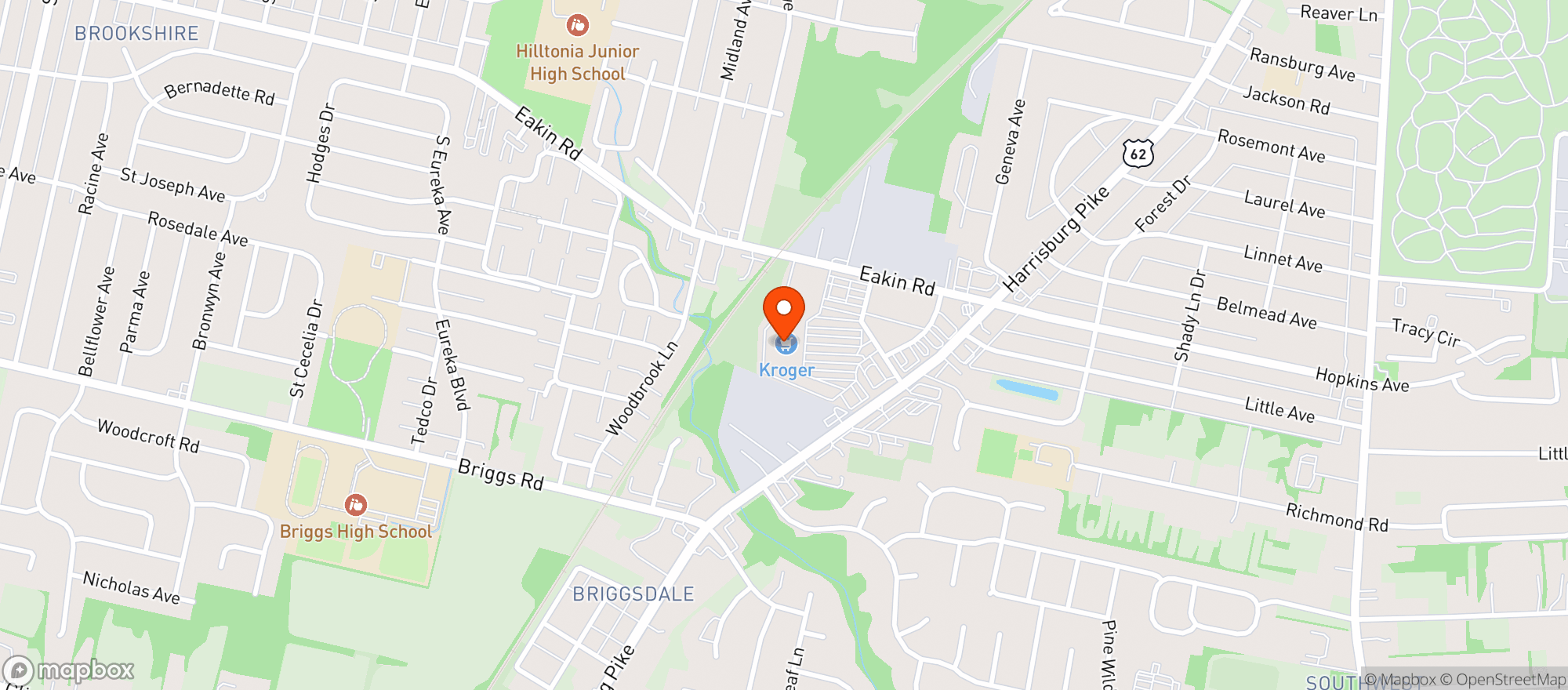 Map showing Kroger