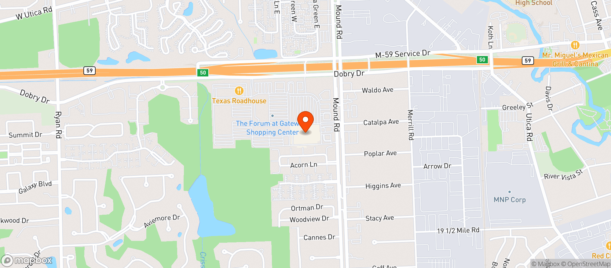 Map showing Walmart Store #2558