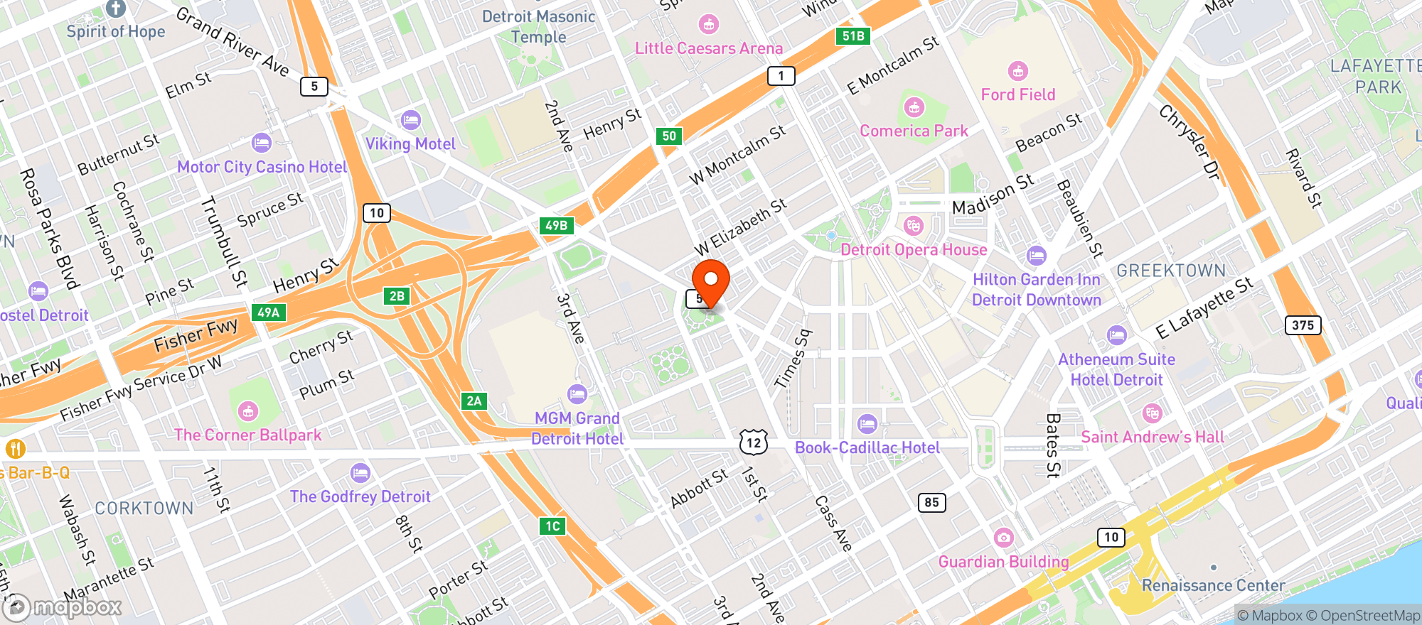 Map showing Beacon Park