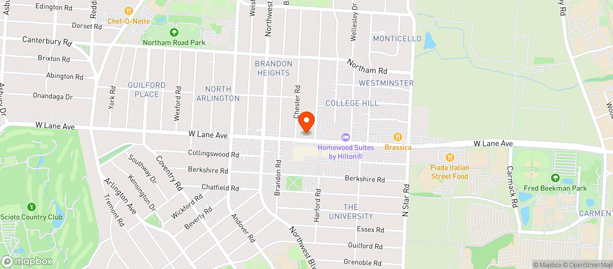 Map showing Tupelo Honey