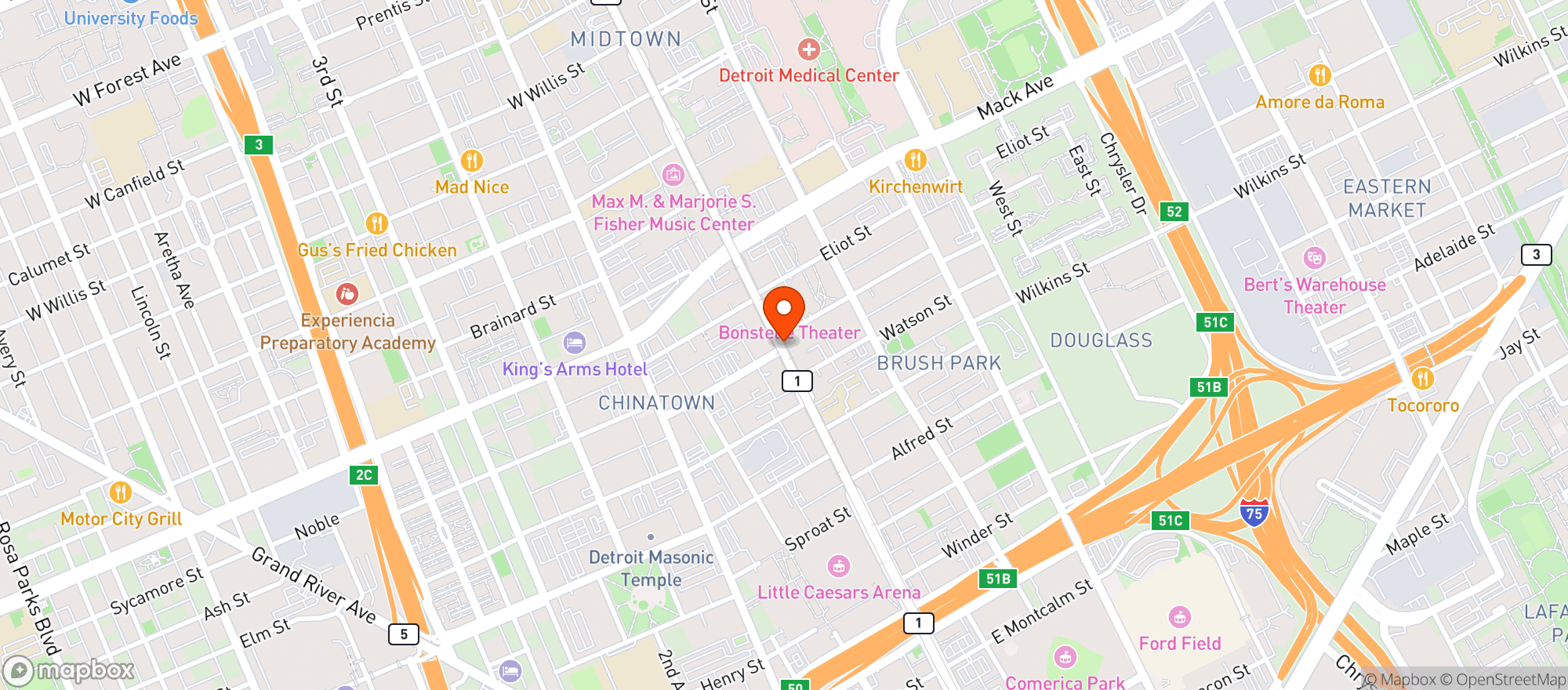 Map showing Empire Kitchen & Cocktails