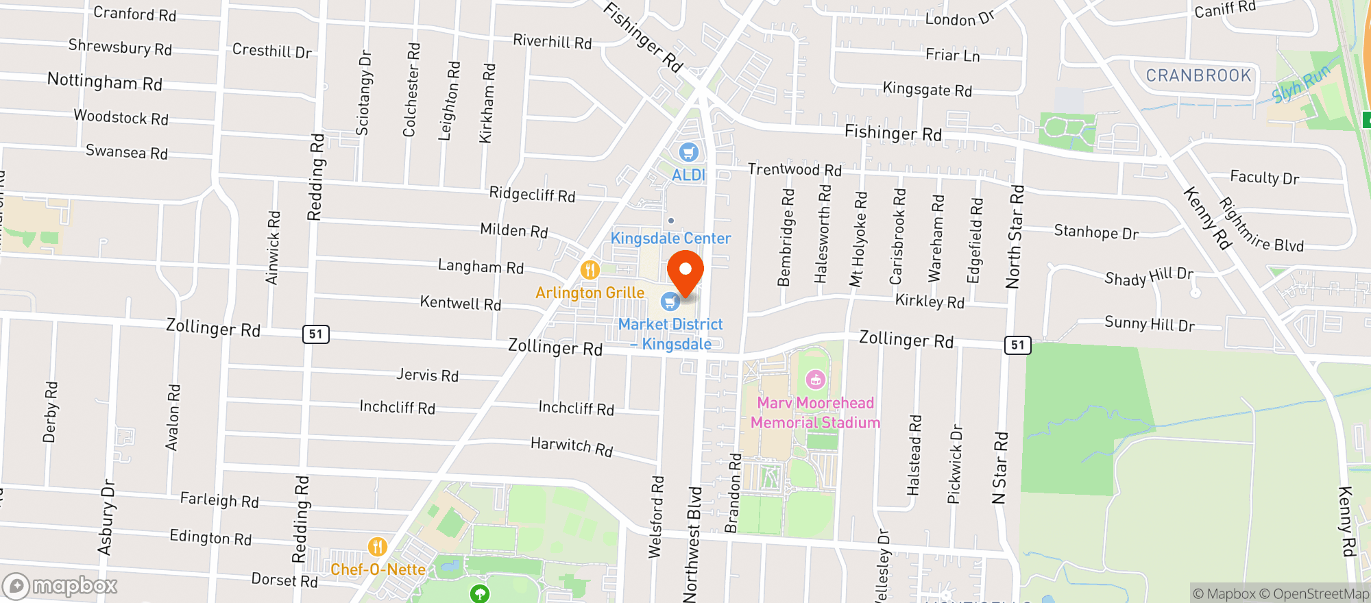 Map showing Market District
