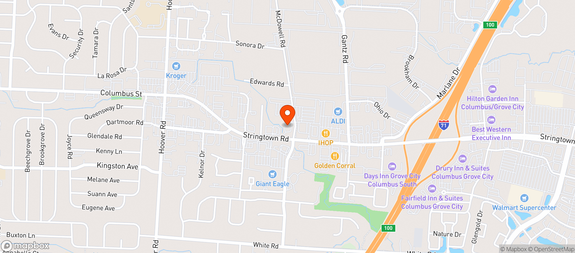 Map showing Cvs
