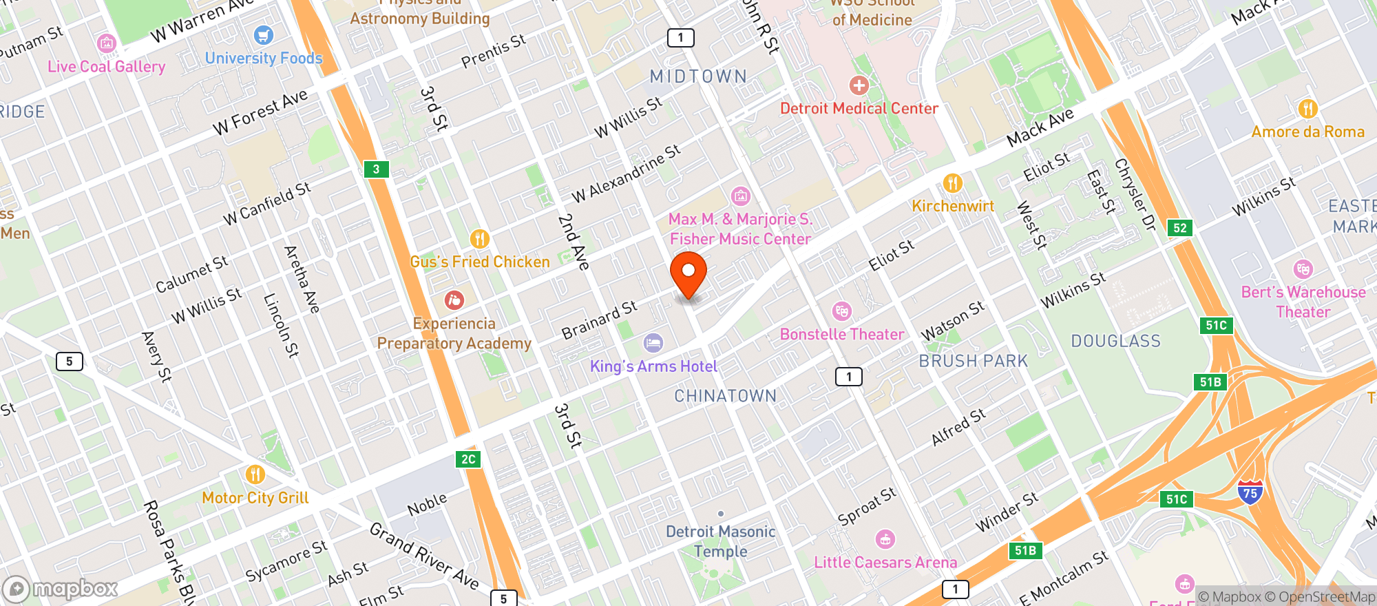 Map showing Roccos Italian Deli