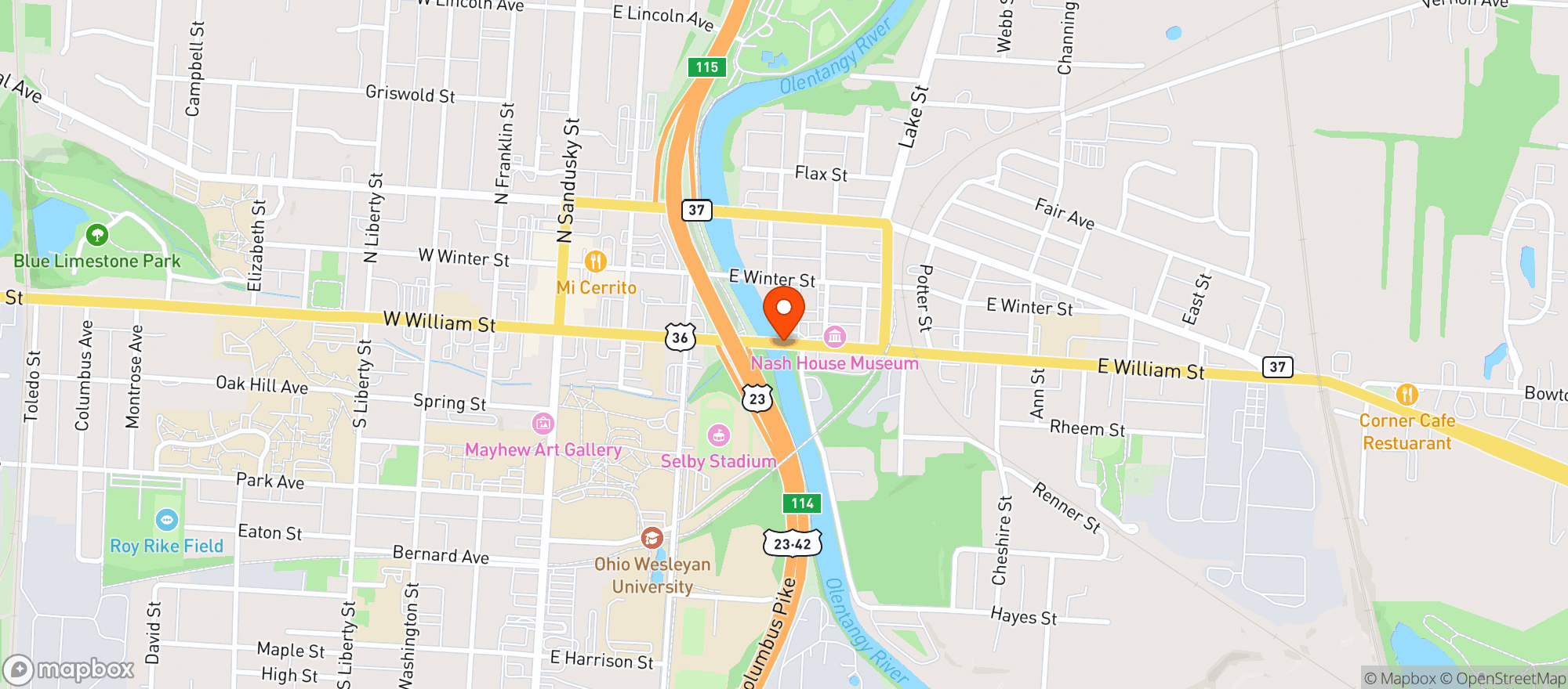Map showing Eagles Lodge