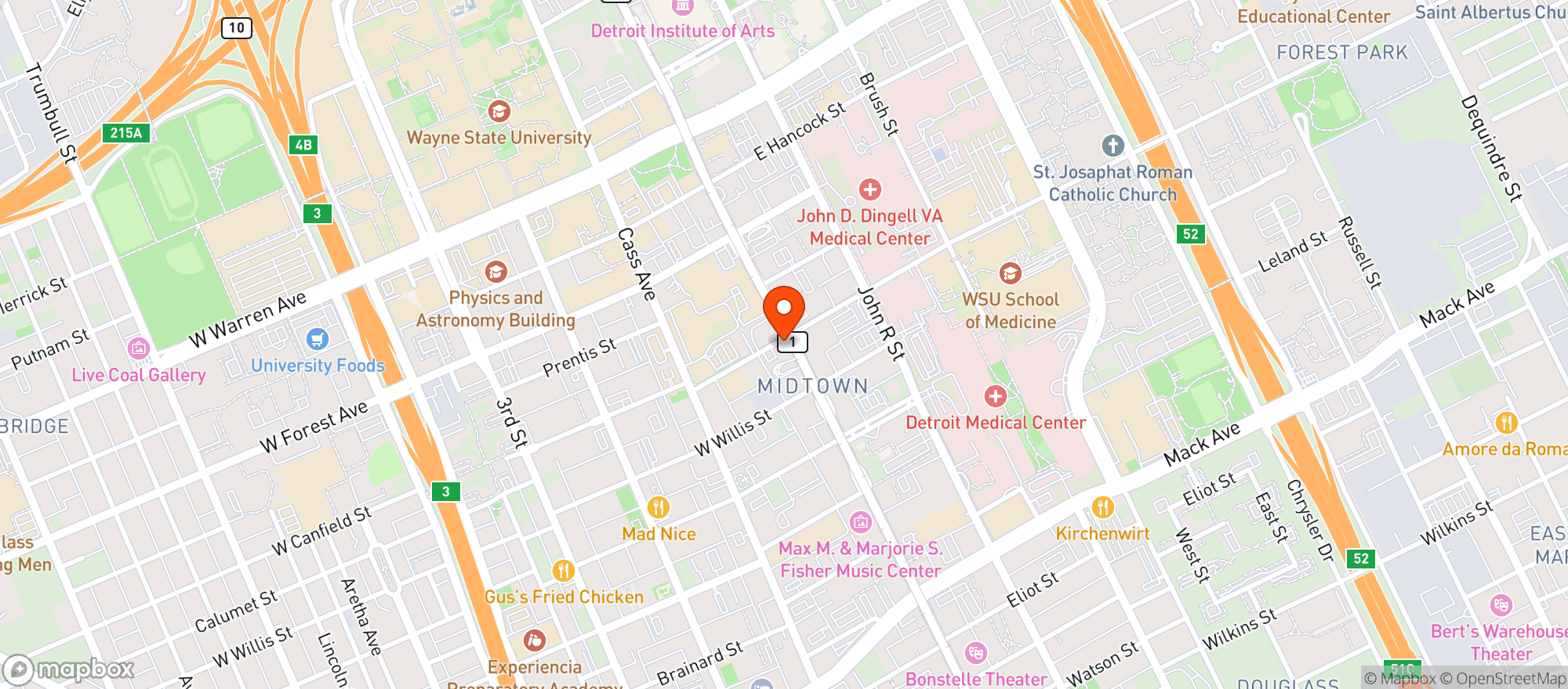 Map showing HopCat