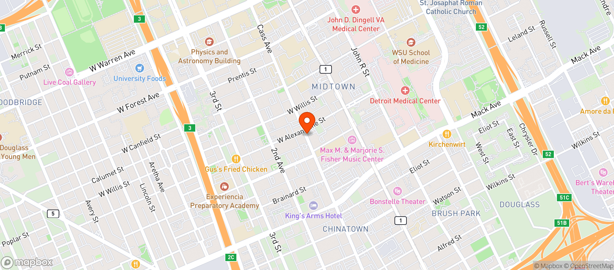 Map showing Old Miami Bar