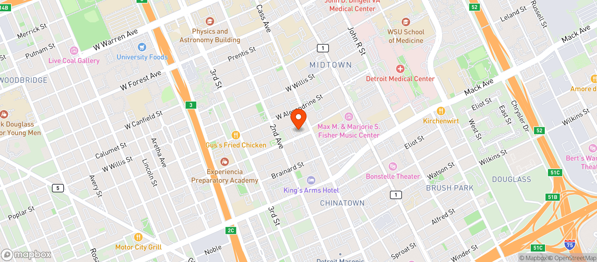 Map showing SheWolf Pastificio & Bar
