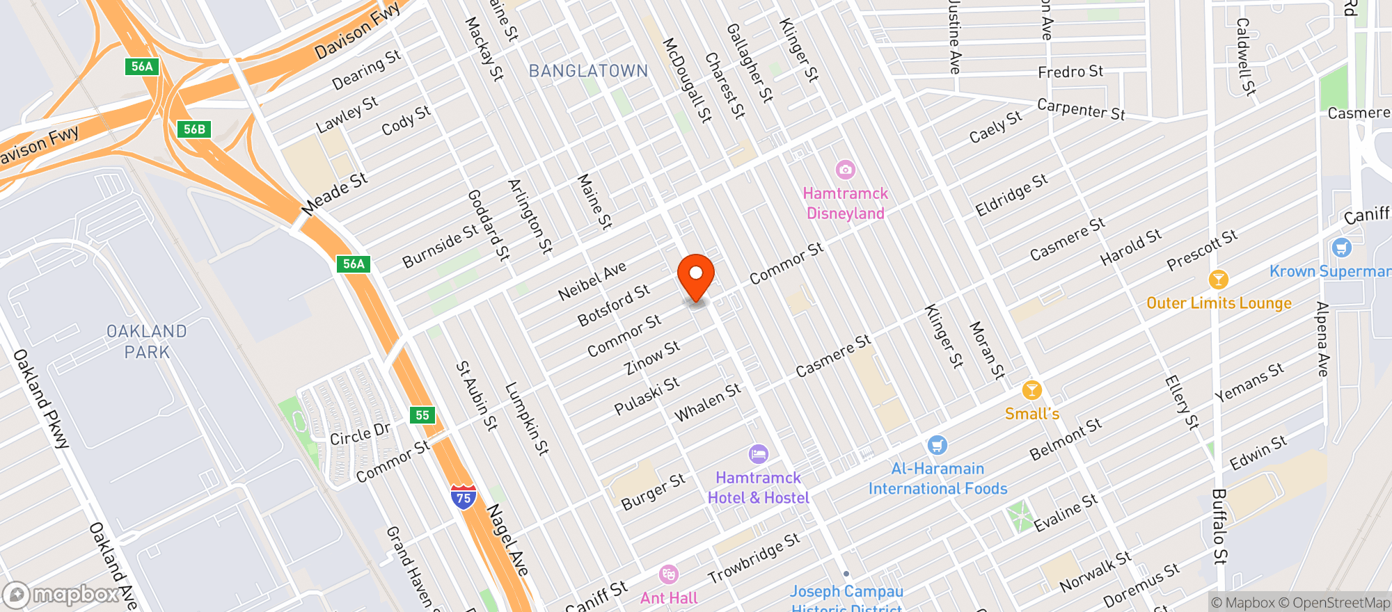 Map showing Puff Cannabis Company - Hamtramck
