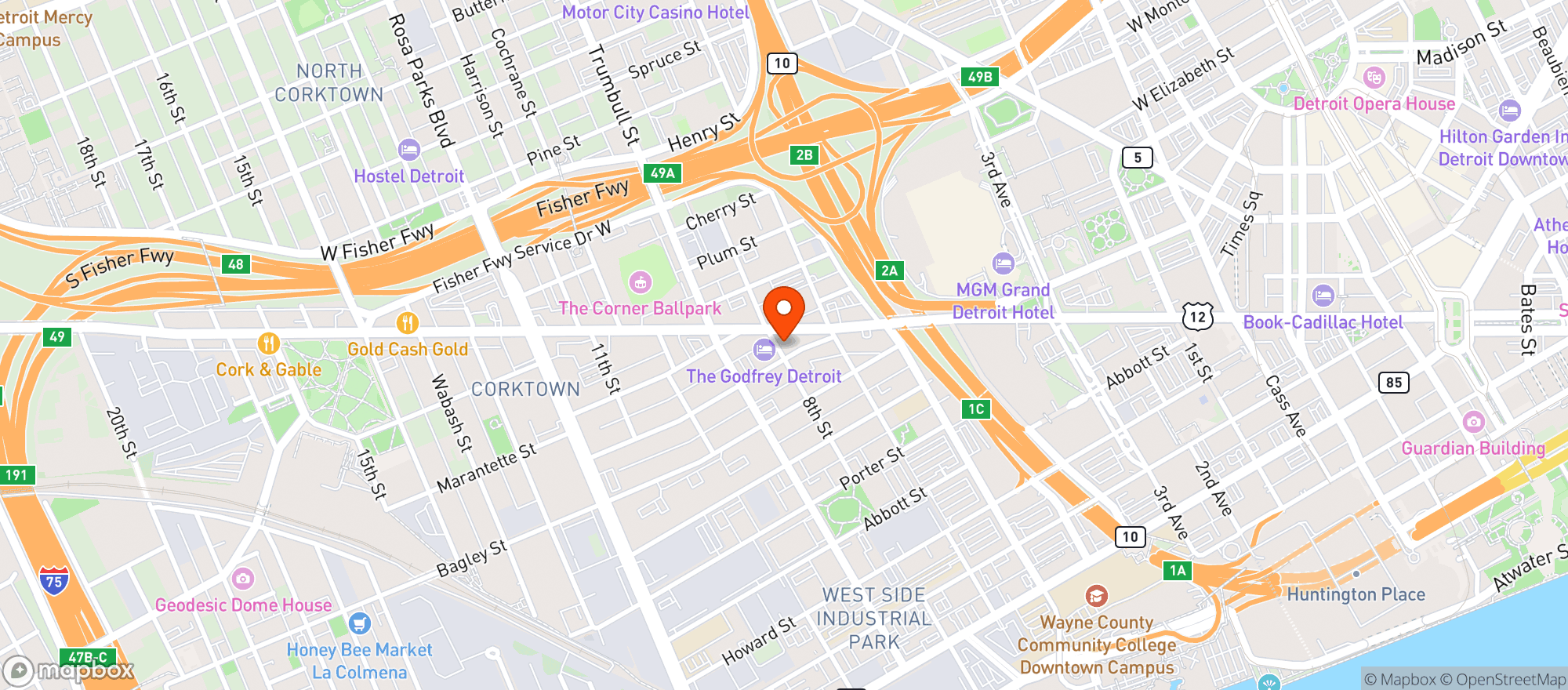 Map showing Detroit Axe