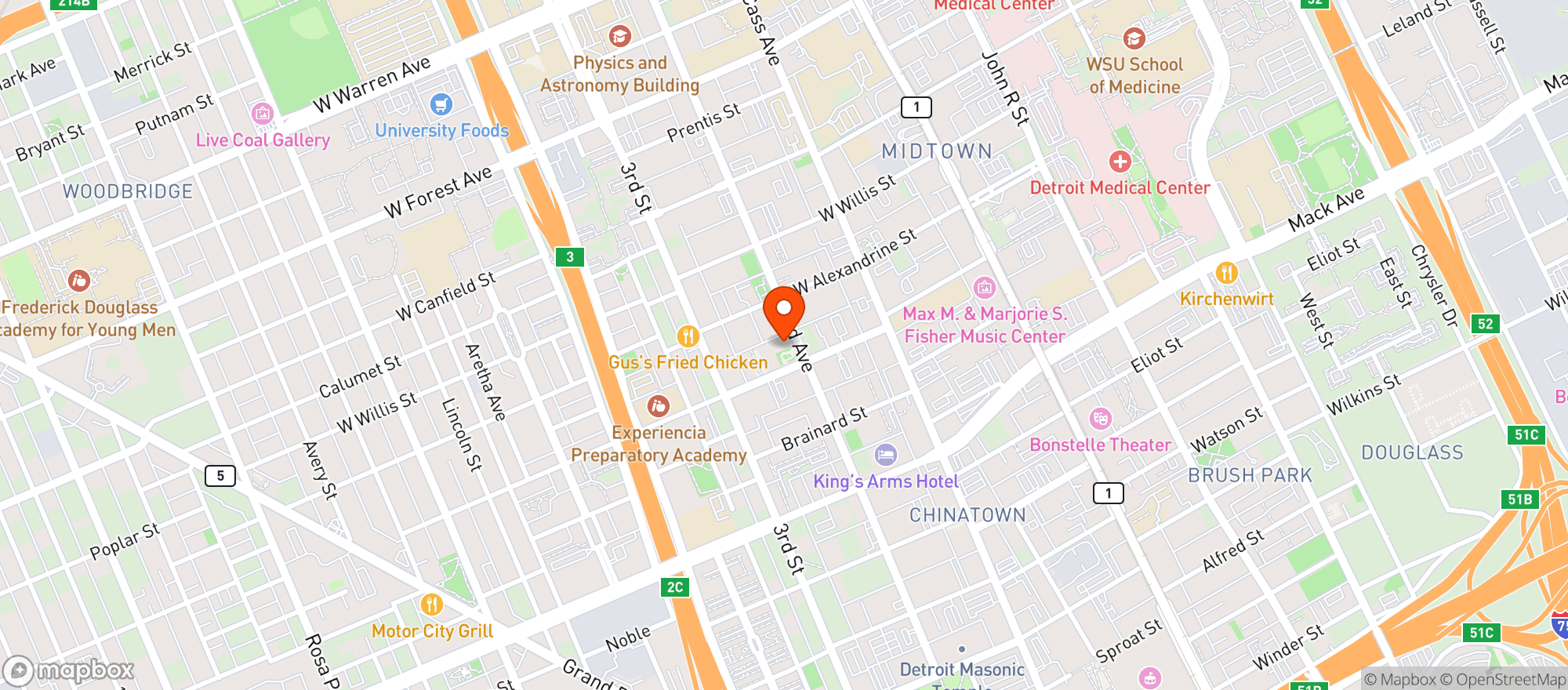 Map showing Selden Standard