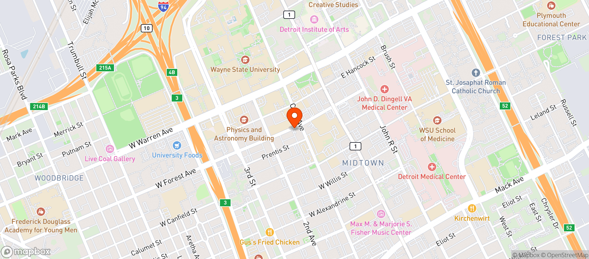Map showing Cafe Sous Terre
