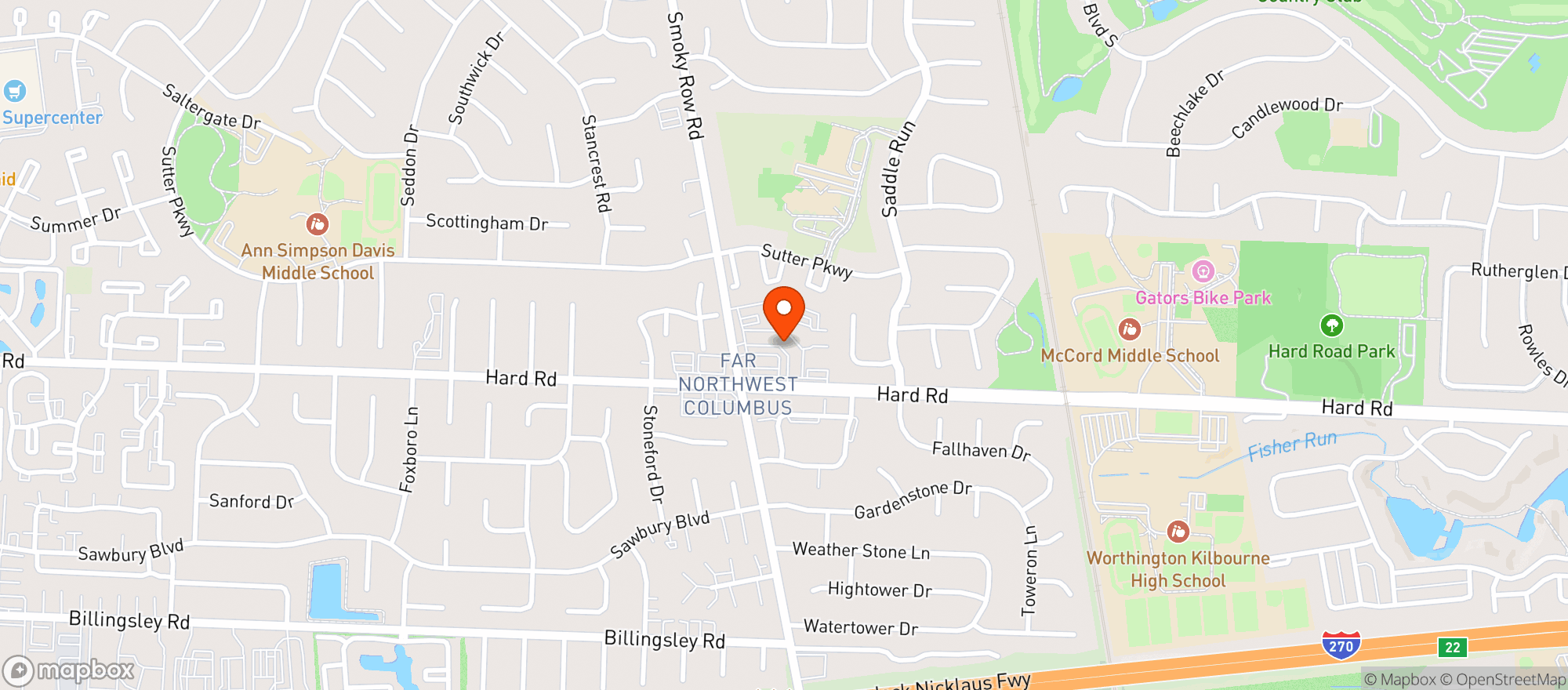 Map showing Hard Road Cafe
