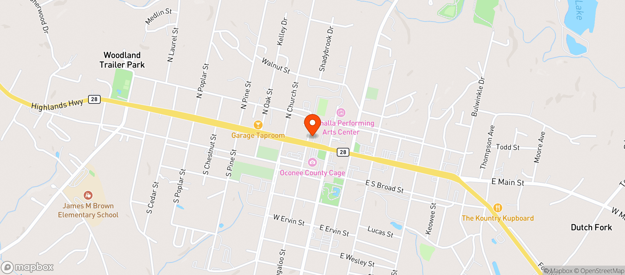 Map showing Walhalla Food Store (gvl)