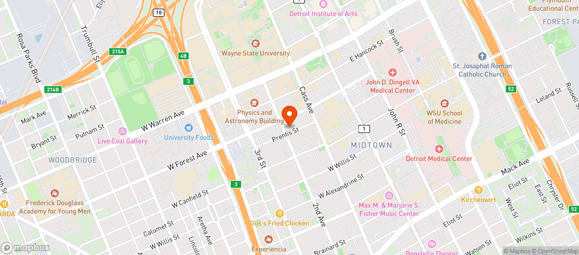 Map showing Marcus Market