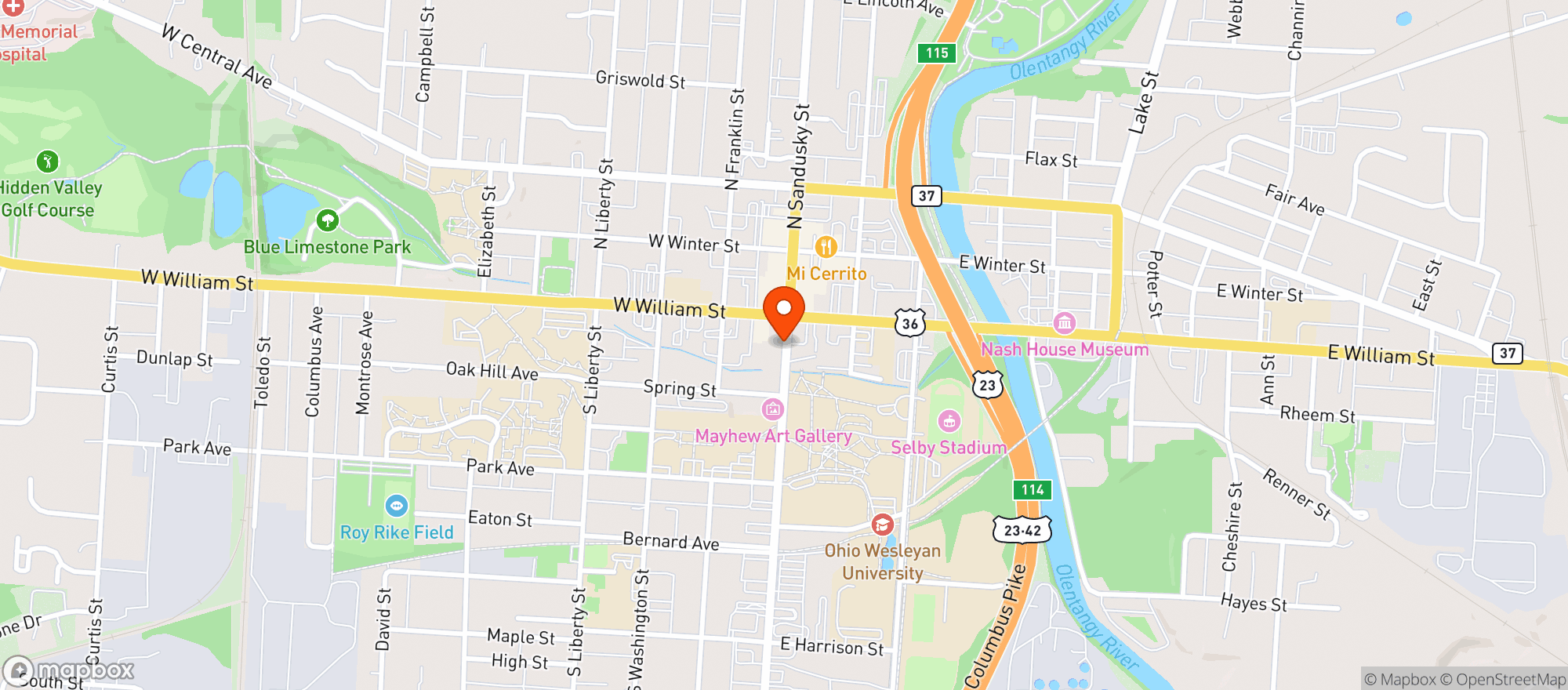 Map showing Opa Pub & Grill
