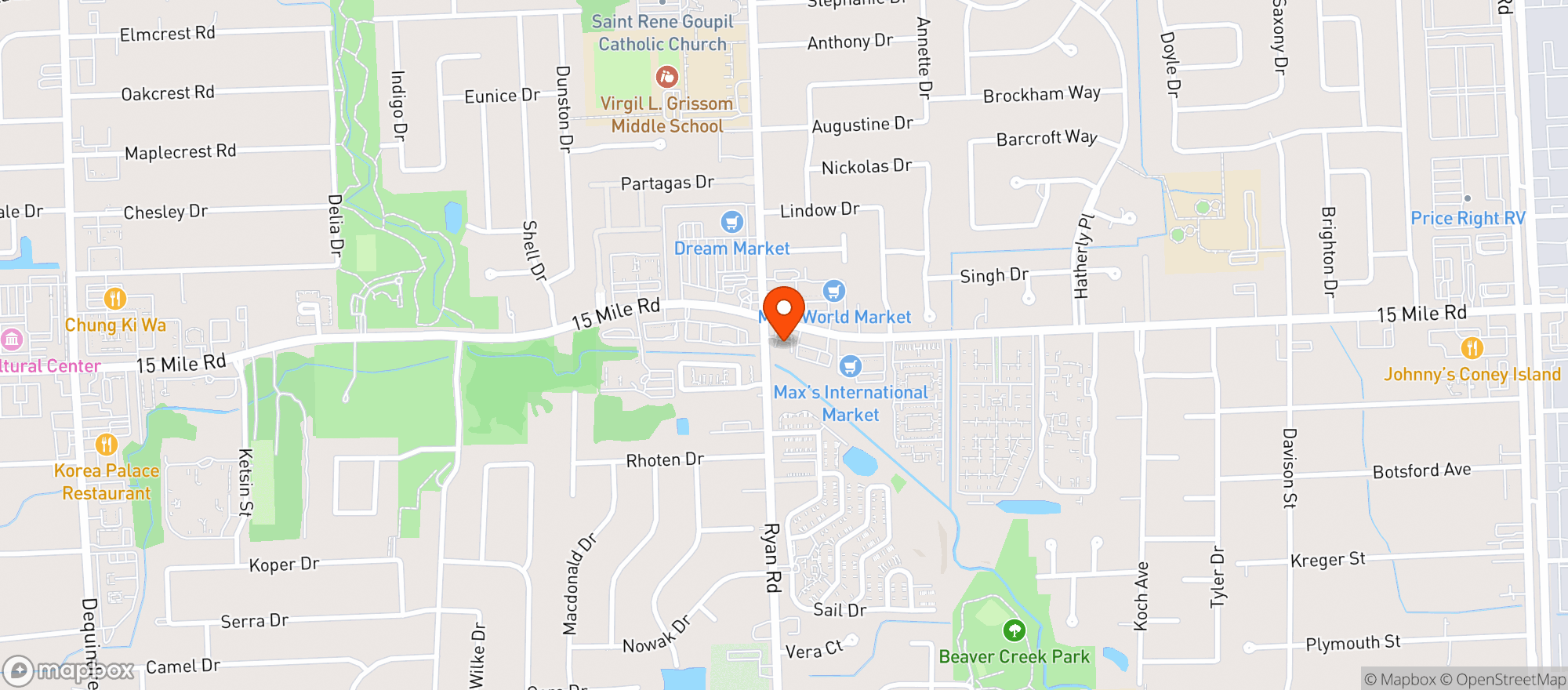 Map showing Amoco