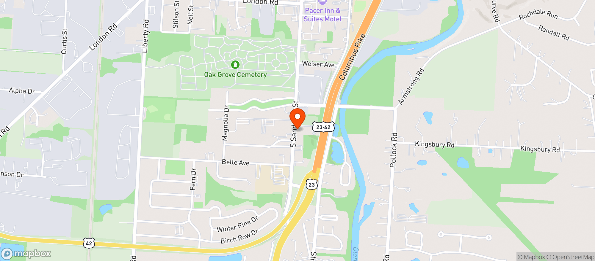 Map showing Delaware Marathon
