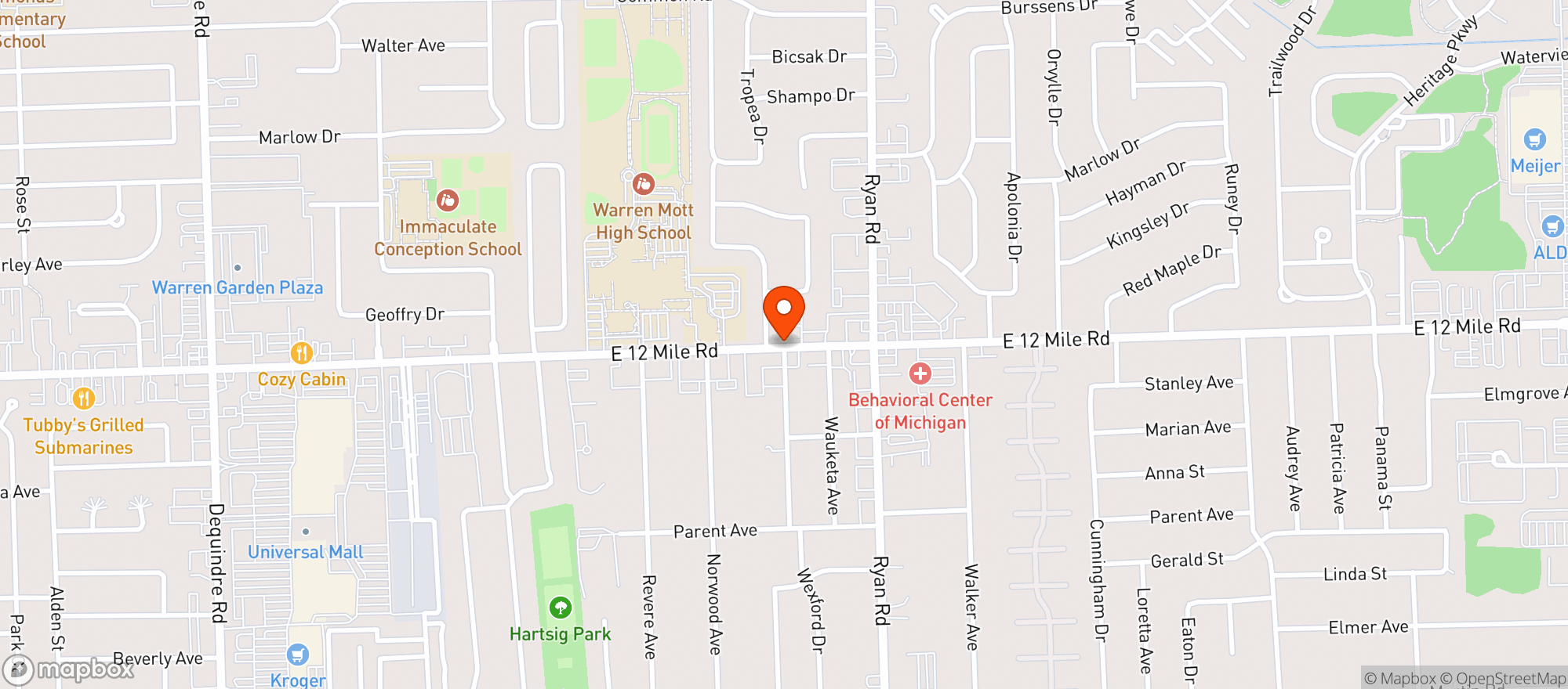 Map showing Vivio's Restaurant