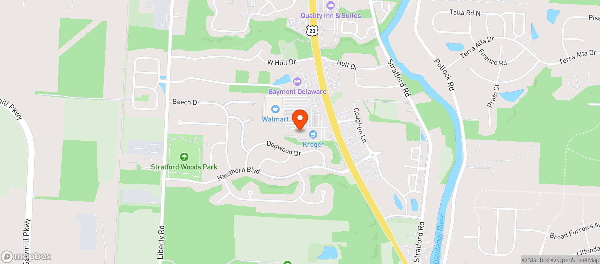 Map showing Kroger Store