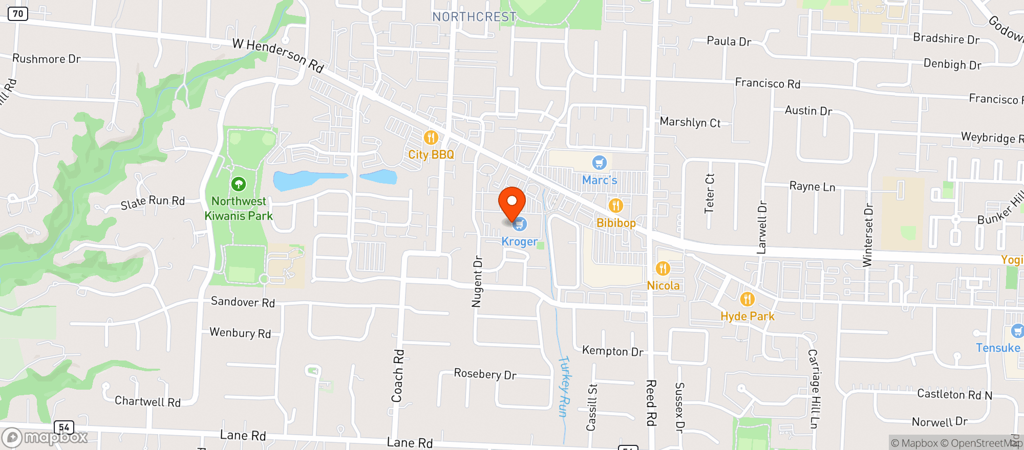 Map showing Kroger