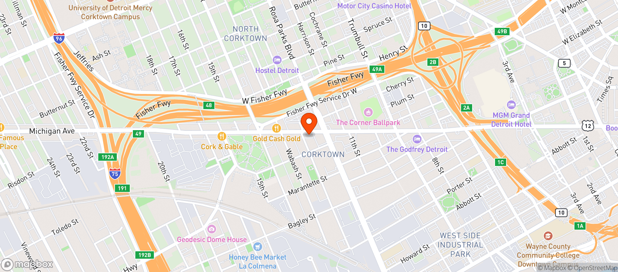 Map showing Motor City Wine