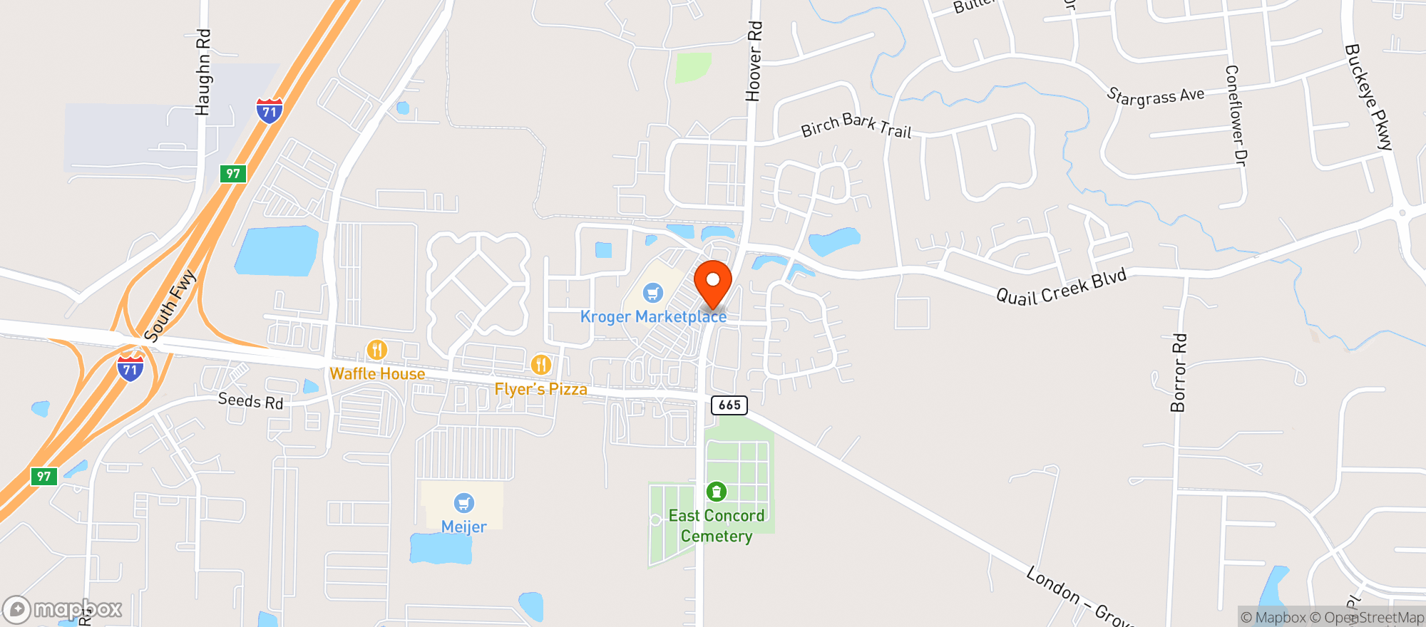 Map showing Kroger Store