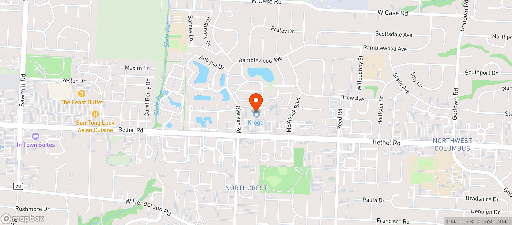 Map showing Kroger
