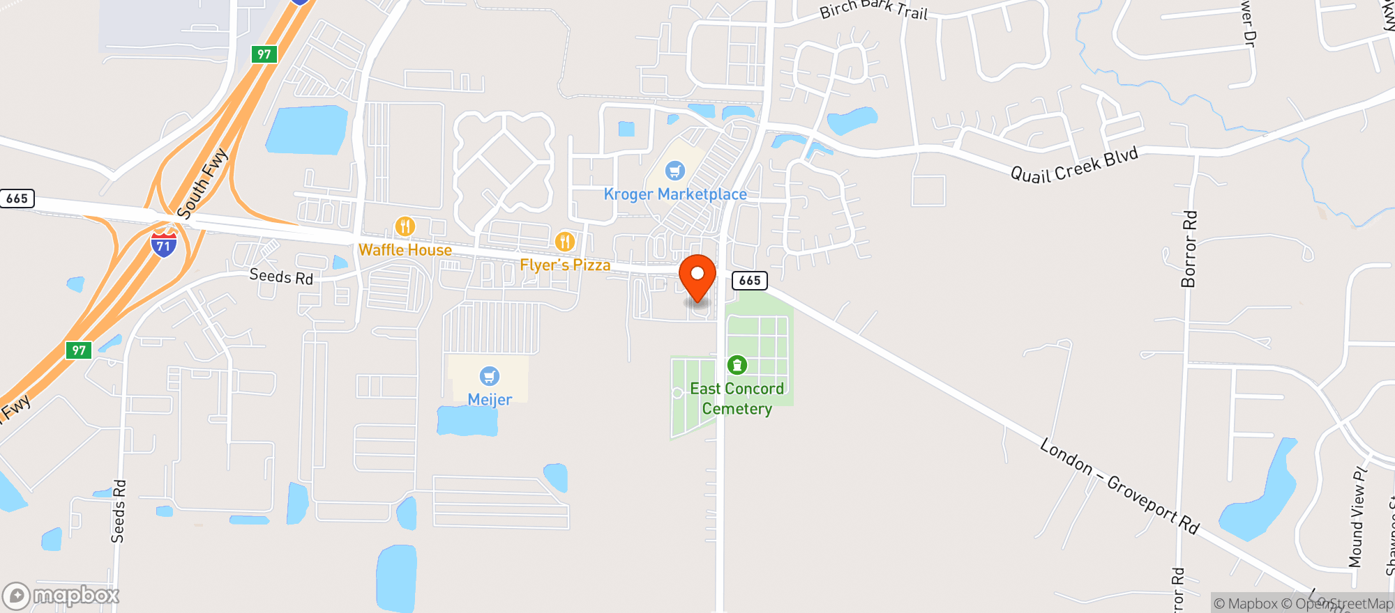Map showing Cvs