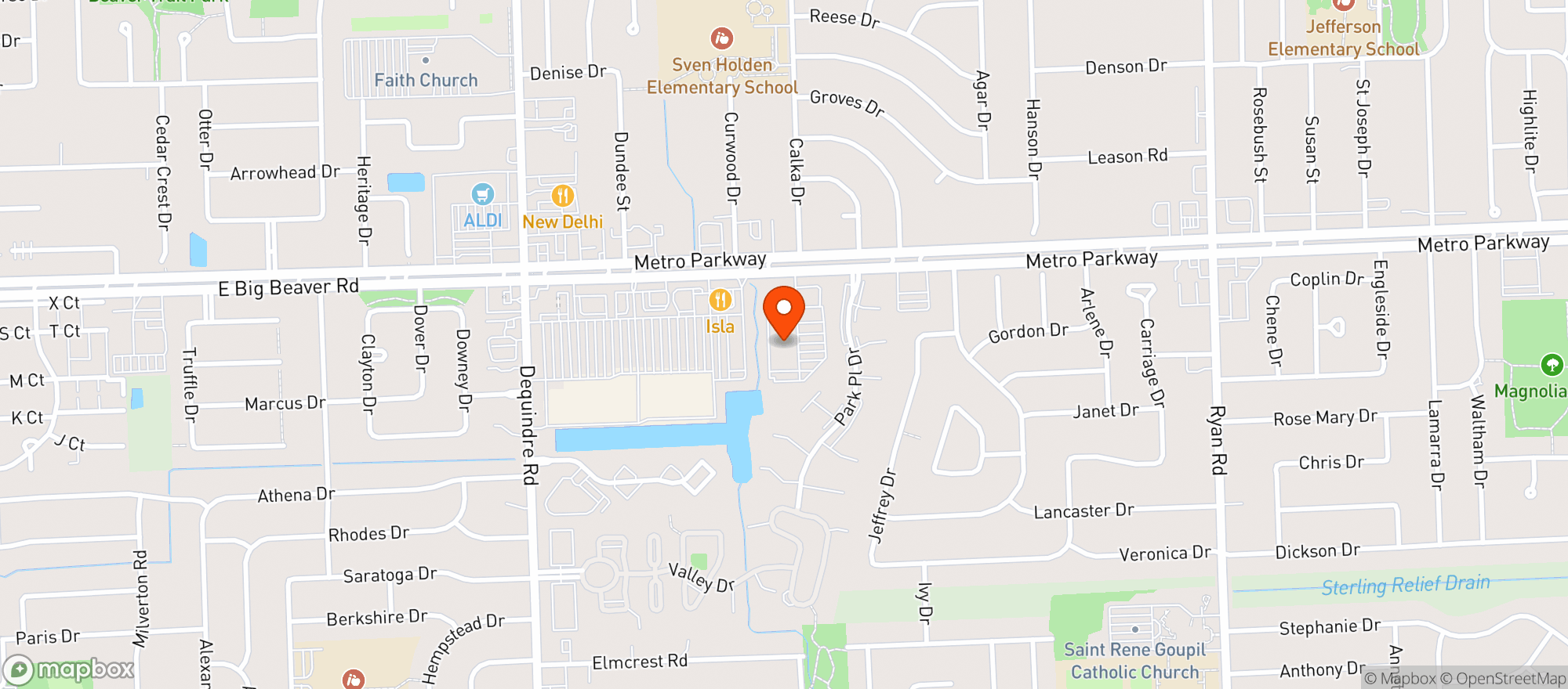 Map showing Five Star Lanes