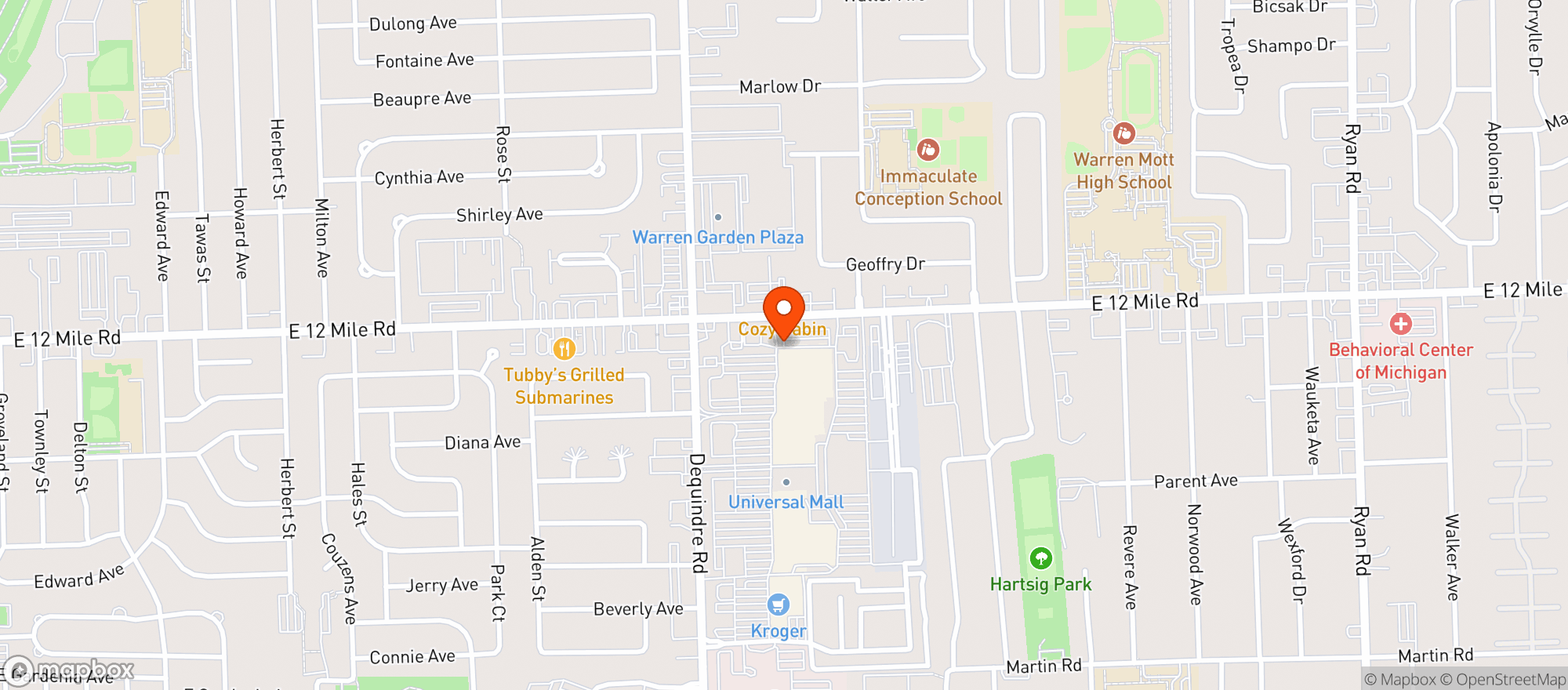 Map showing Target - Warren
