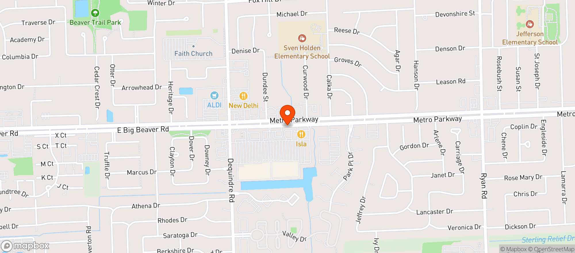 Map showing Target Store