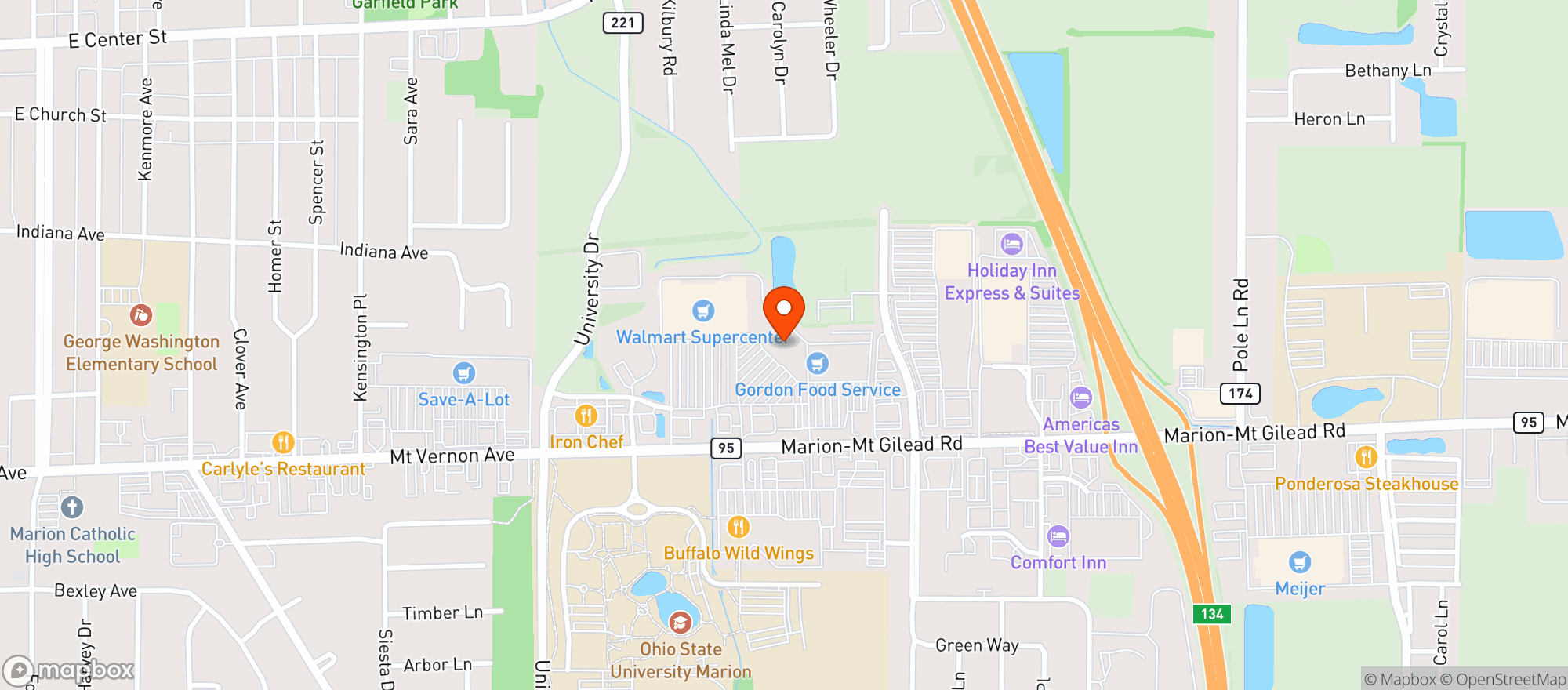 Map showing Kroger #880