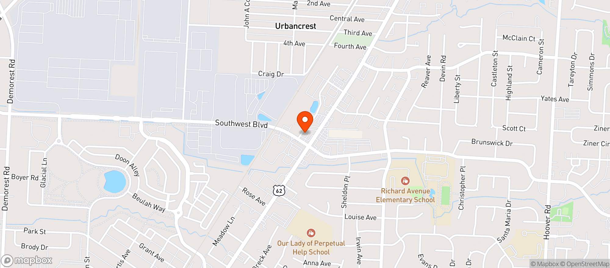 Map showing United Dairy Farmers St #614
