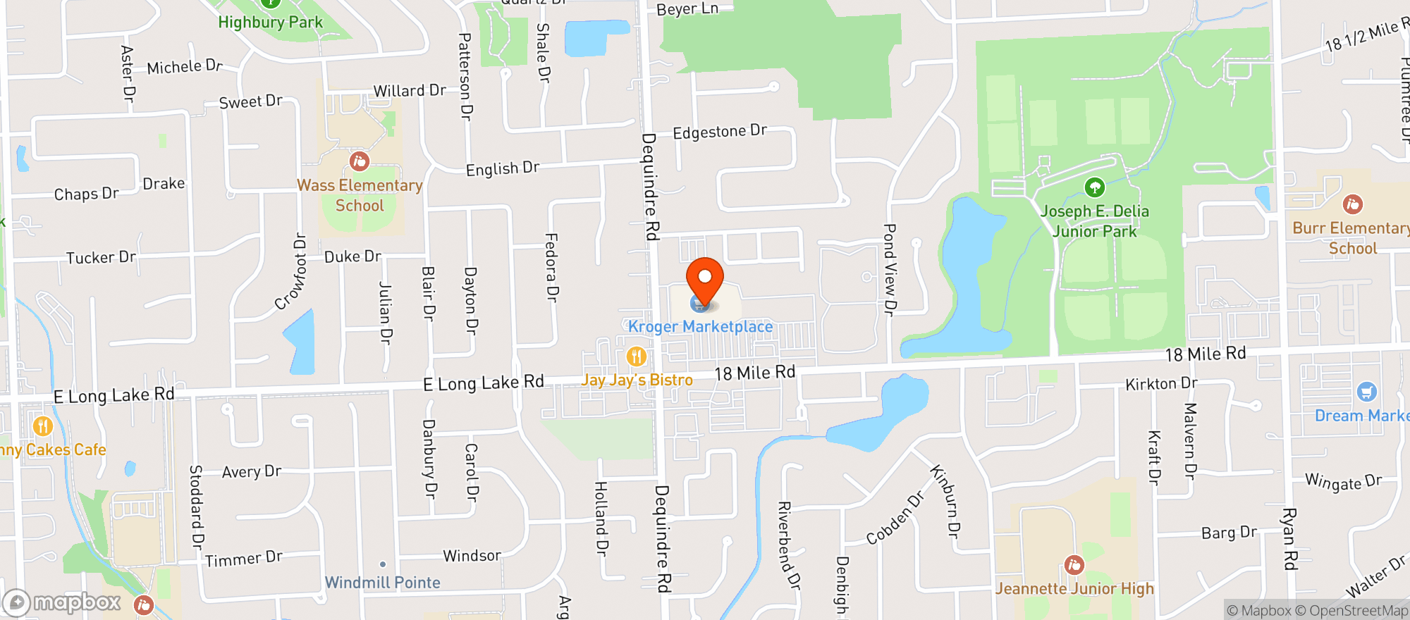 Map showing Kroger