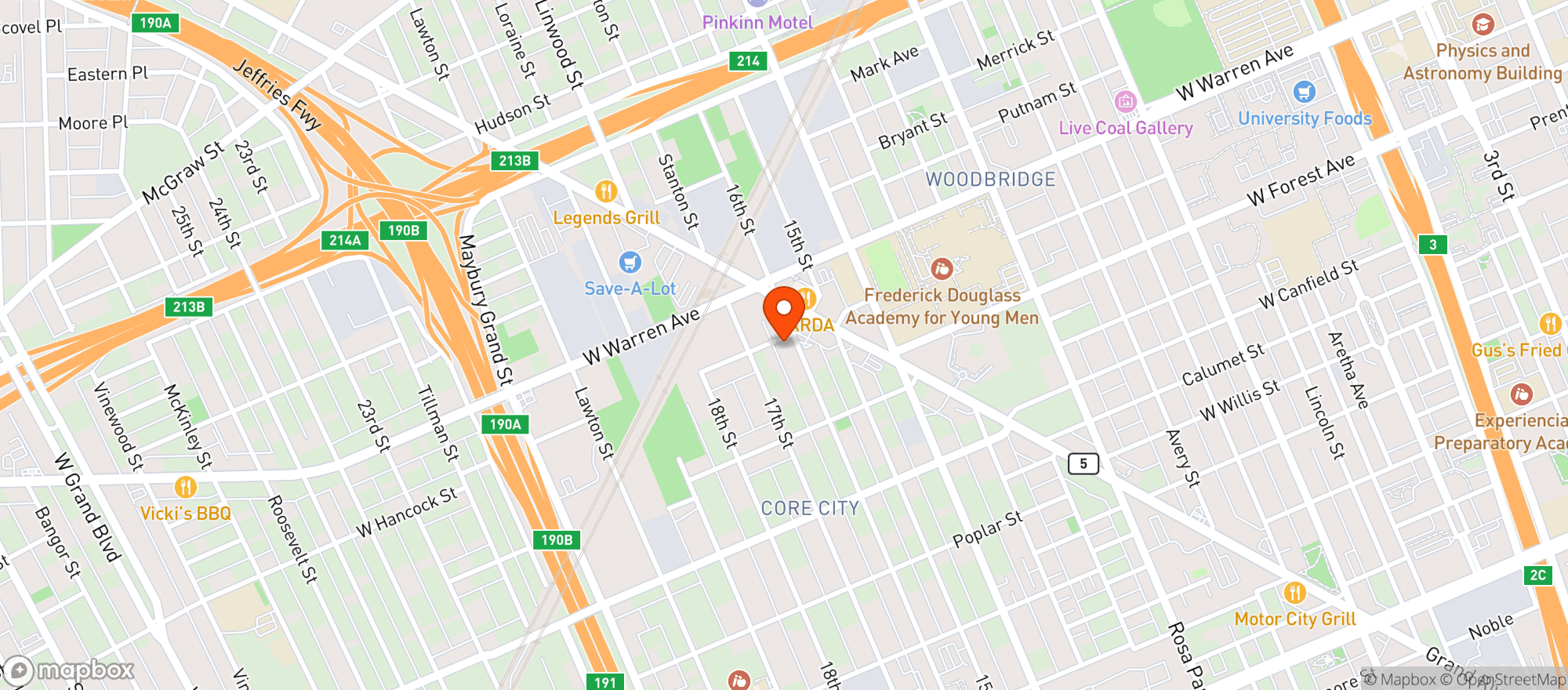 Map showing Puma Detroit