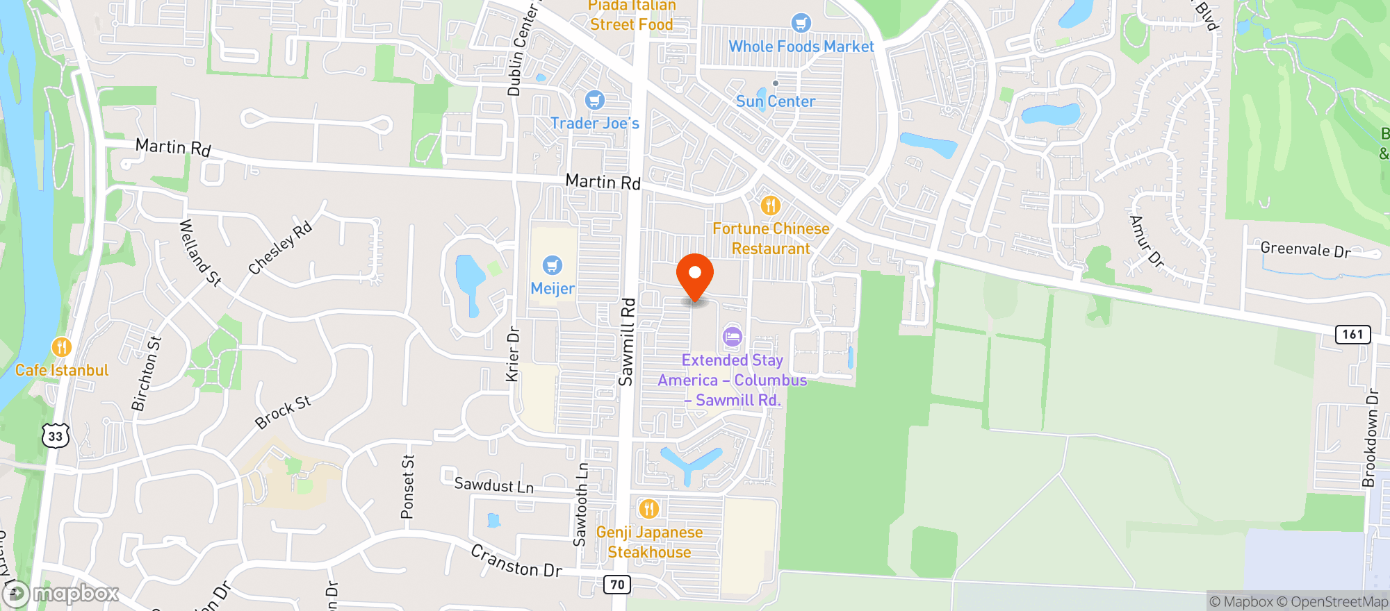 Map showing Pj Hot Pot Korean Bbq & B