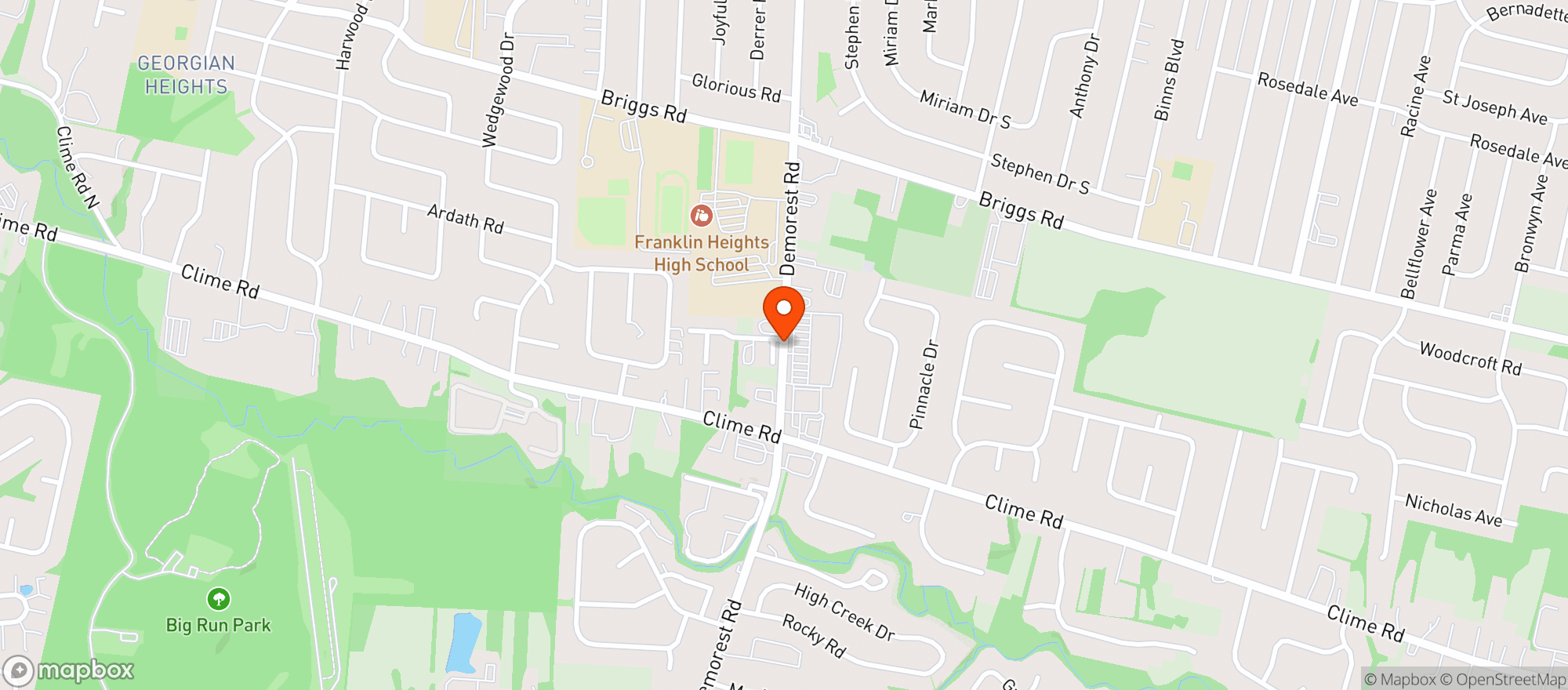 Map showing Nathans Beverage Drive Thru
