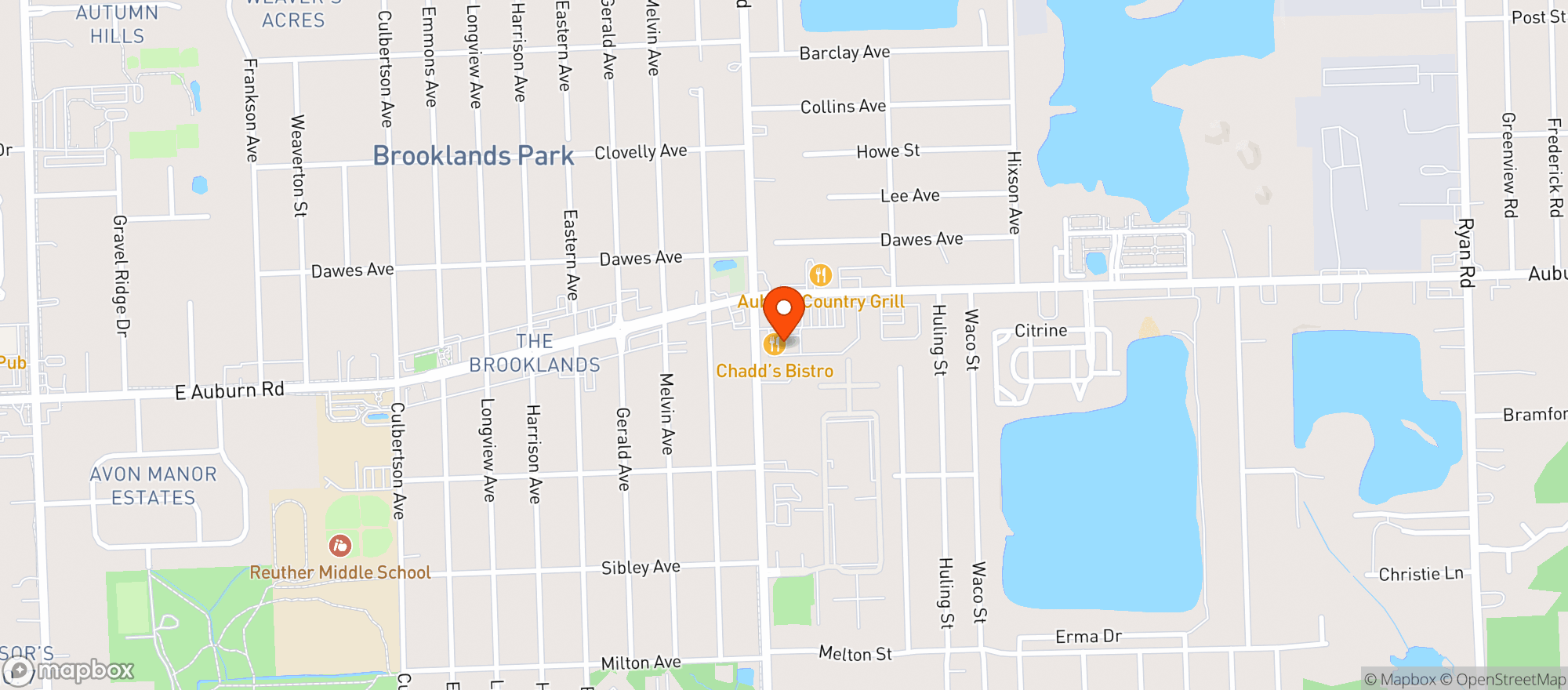 Map showing CHADDS BISTRO