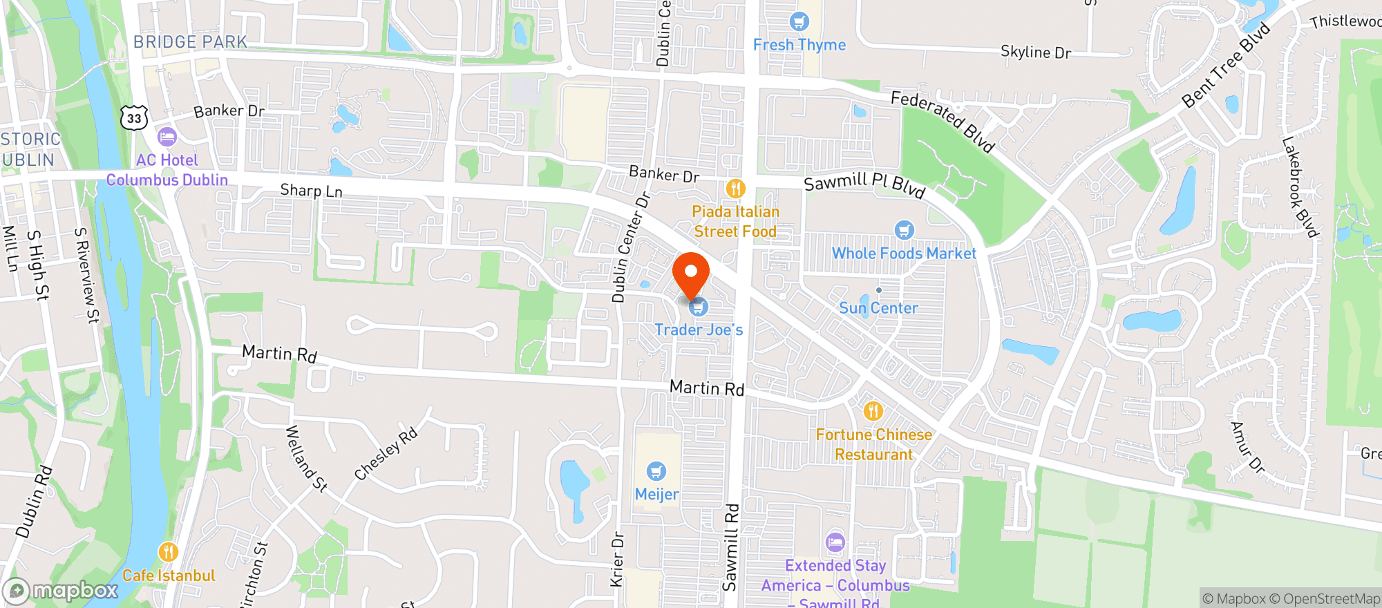 Map showing TRADER JOE'S