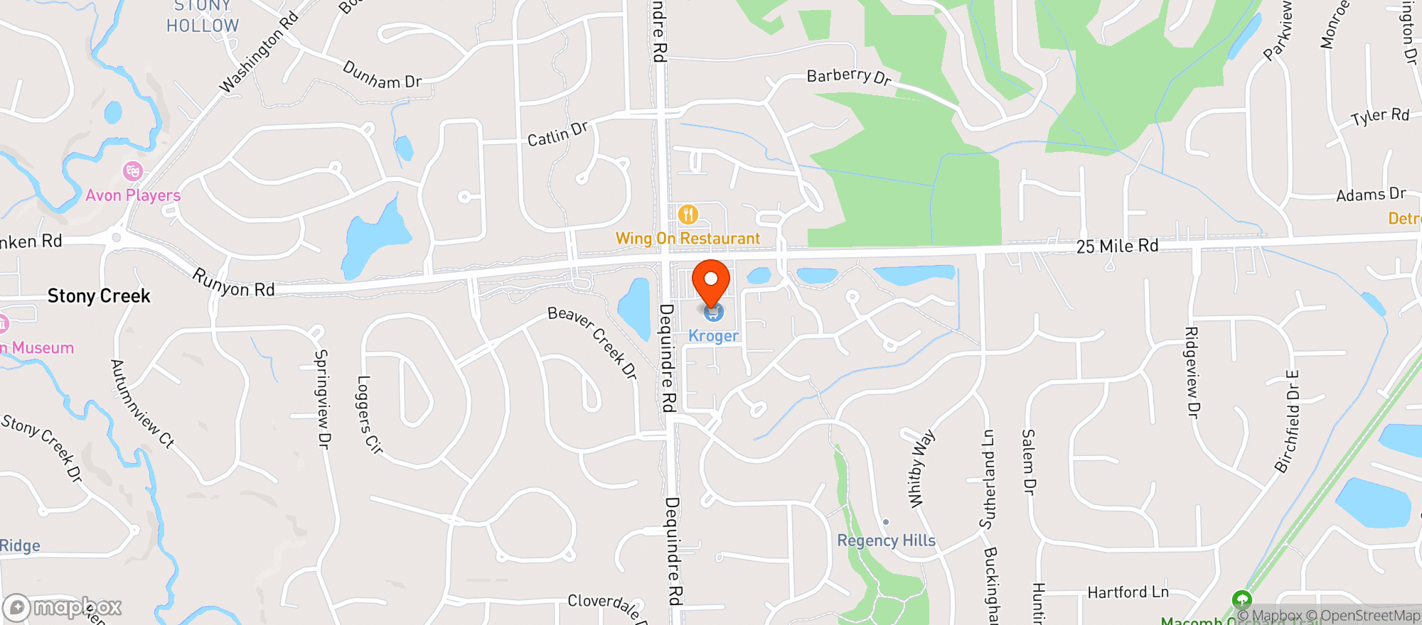Map showing Kroger