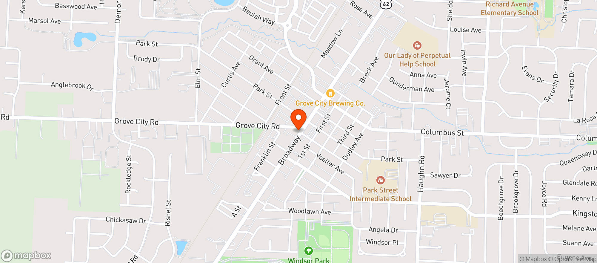 Map showing Hop Yard 62