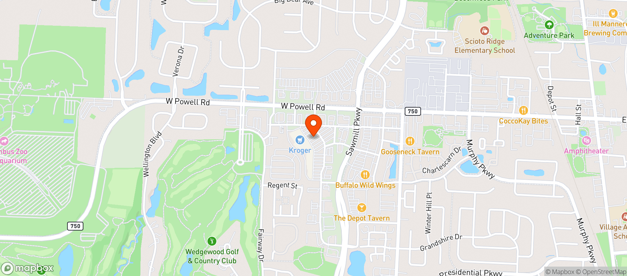 Map showing Kroger