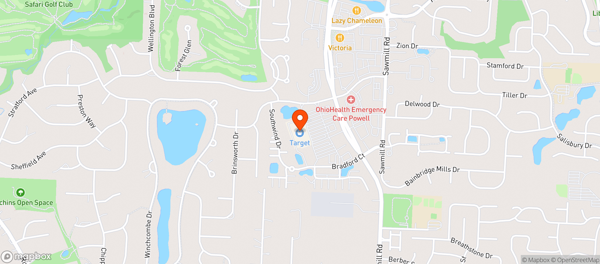 Map showing Target