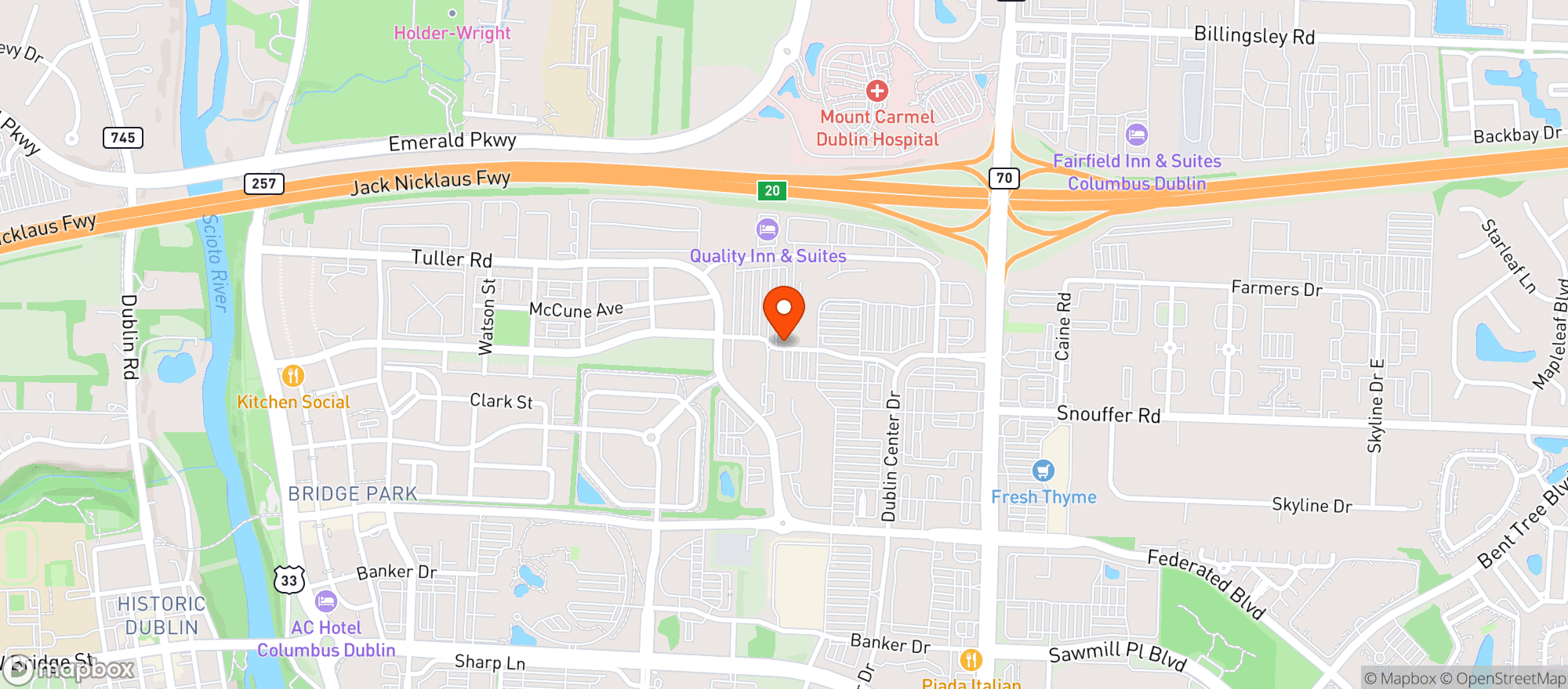 Map showing Revelry Tavern